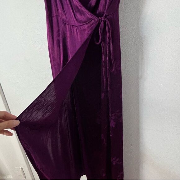 70’s Y2K Vintage Inspired Purple Midi Slip Dress Size 4 Wrap Around Fairycore - Picture 10 of 13